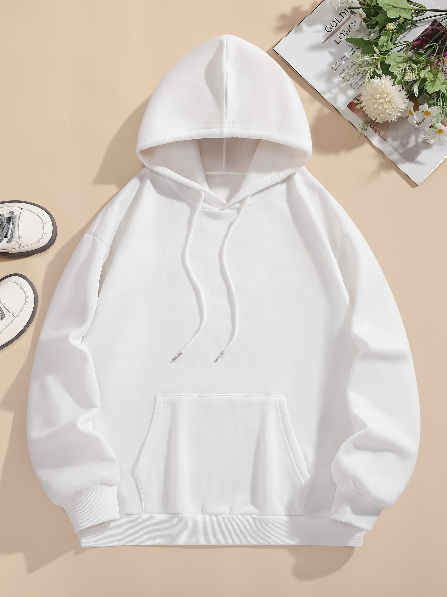 Sneaky Fashion Pocket Hoodie (Casual Long Sleeve Drawstring Hooded Sweatshirt For Fall & Winter, Women's Clothing)