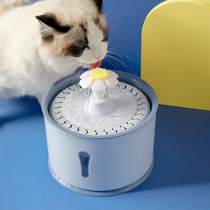 LED Automatic Cat Drinking Water Fountain 2.4L (Activated Carbon Filters )