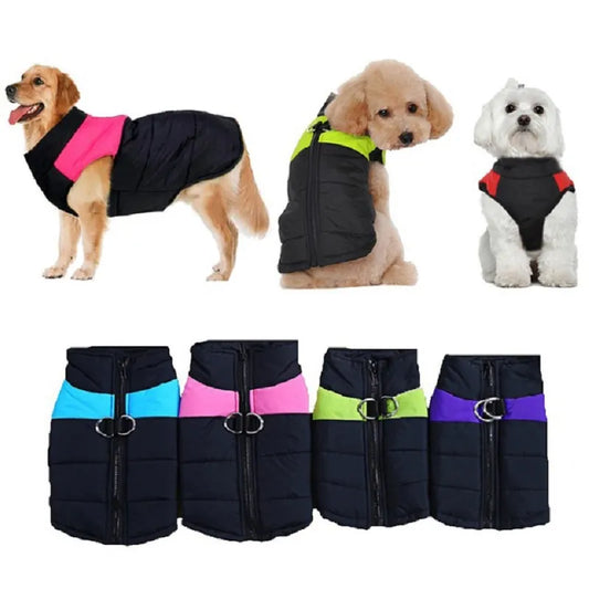 Dog Waterproof Winter Jacket (Padded Vest Zipper Jacket For Small Medium Large Dogs)