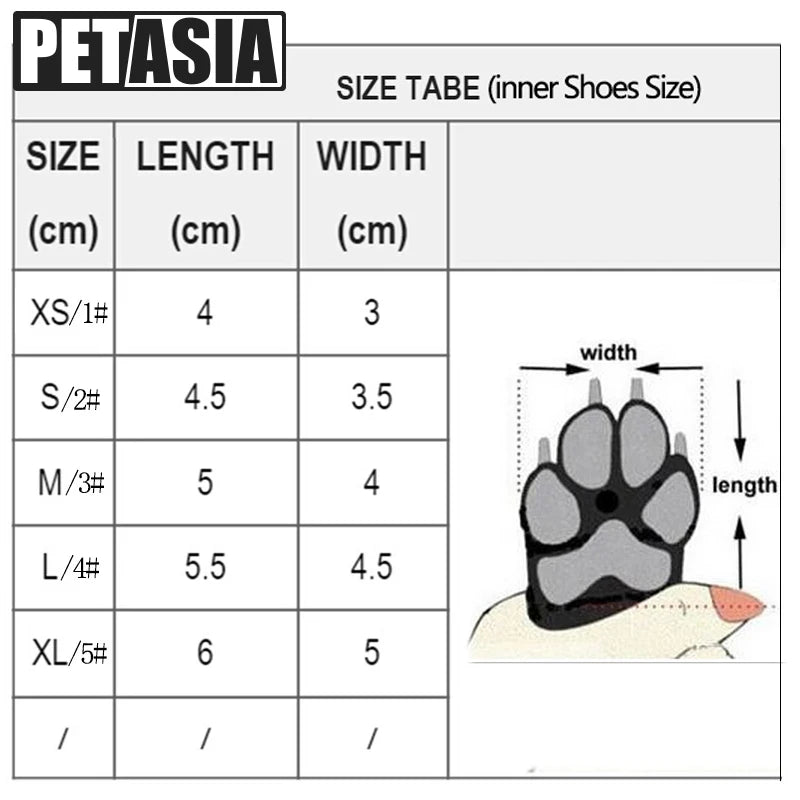 4Pcs/Set Winter Dog Warm Snow Boots (Waterproof Fur Small Dogs Cotton Non Slip XS To Large Dogs)