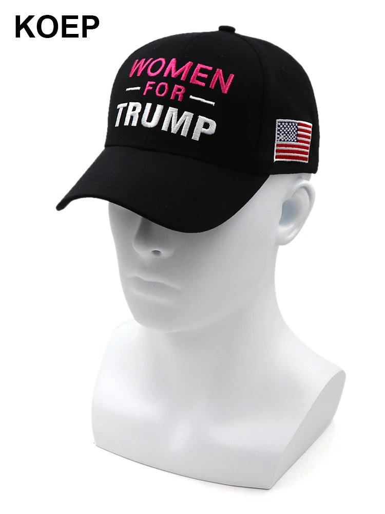 New Donald Trump 2024 Cap USA Flag Baseball Caps WOMEN FOR TRUMP Snapback Hat Embroidery Drop Shipping