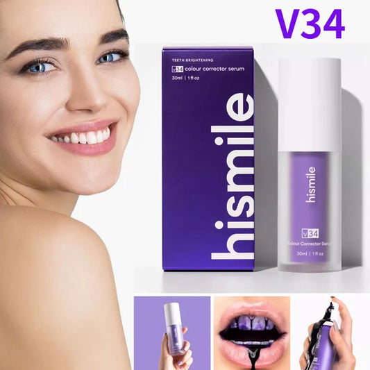 Hismile v34 Colour Corrector, Tooth Stain Removal, Teeth Whitening Booster, Purple Toothpaste, Colour Correcting, Hismile V34, Hismile Colour Corrector, Tooth Colour Corrector