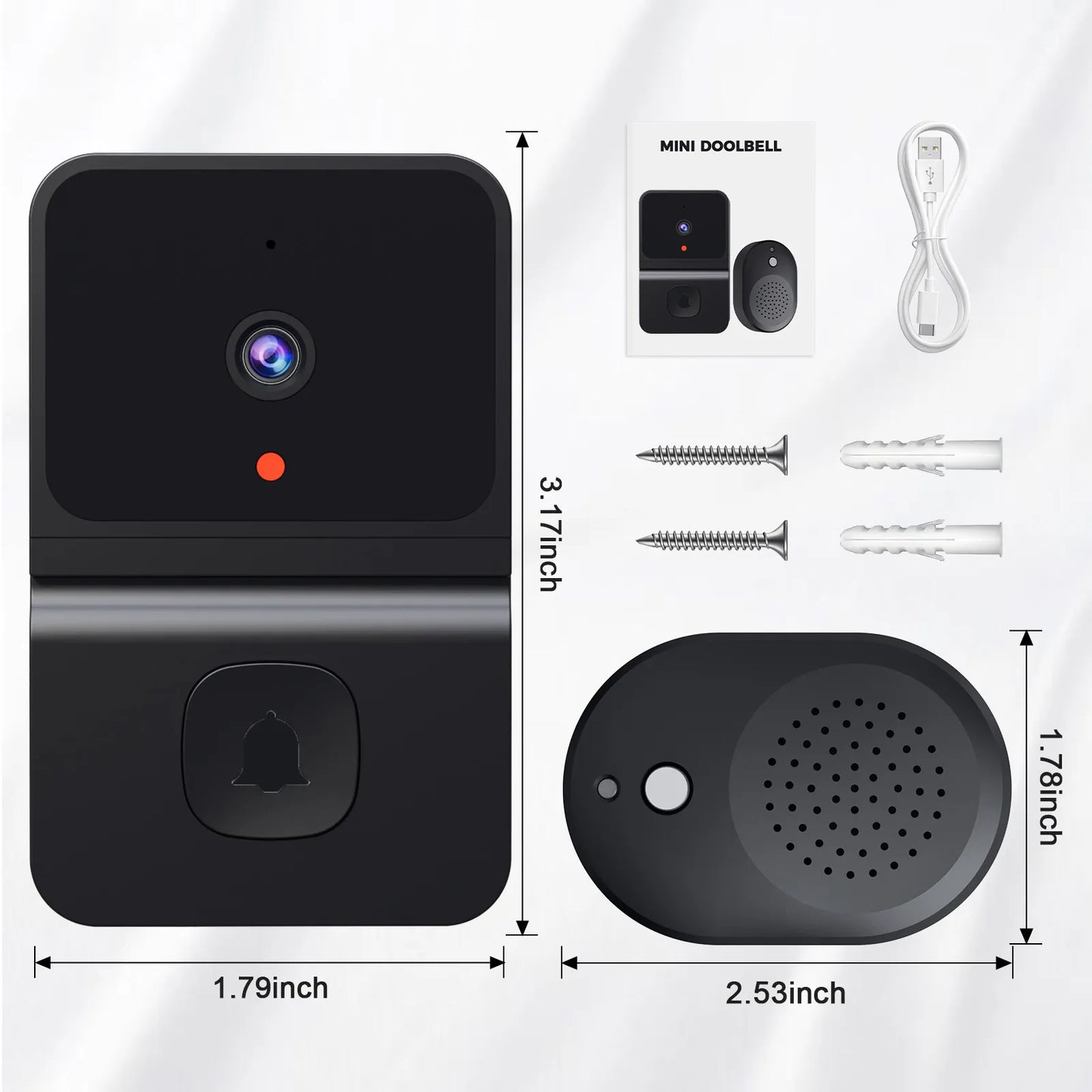 Doorbell HD Camera (Night Vision Video & Intercom Voice)