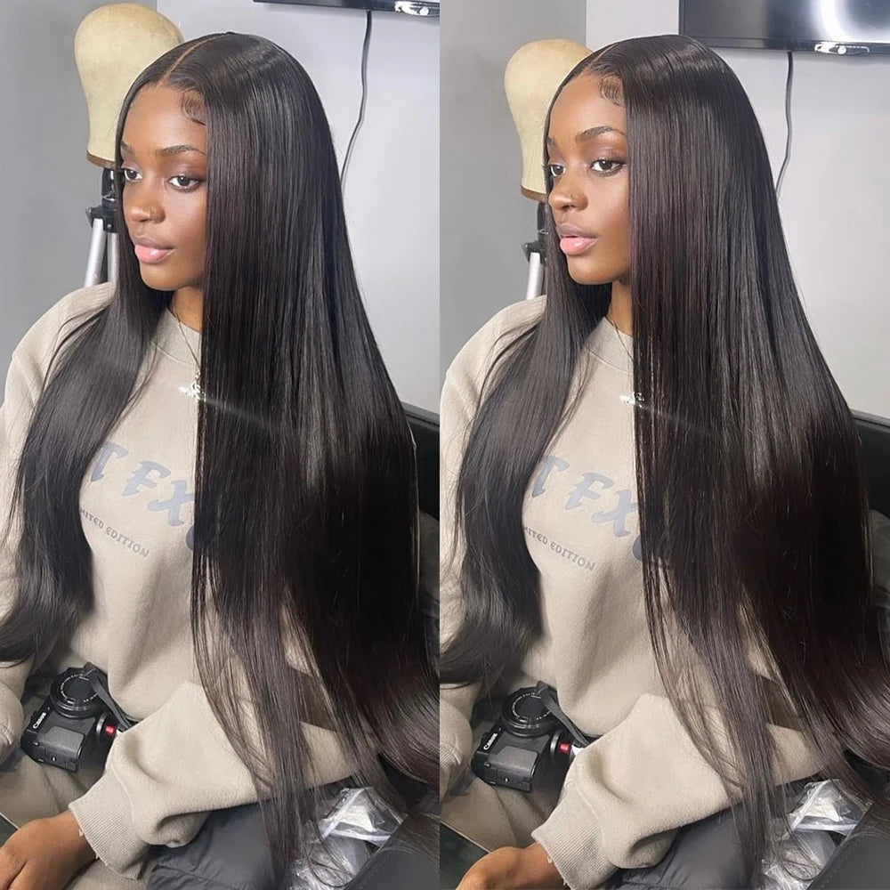 Brazilian Straight Human Hair Wig (Glueless Wigs Human Hair Lace Frontal Wig HD 13X4 Lace Front Wig 4X4  Wig Ready To Wear)