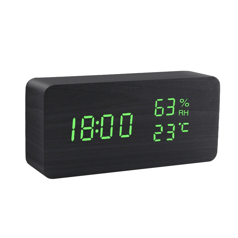 Alarm Clock LED (Wooden Style & Voice Control)