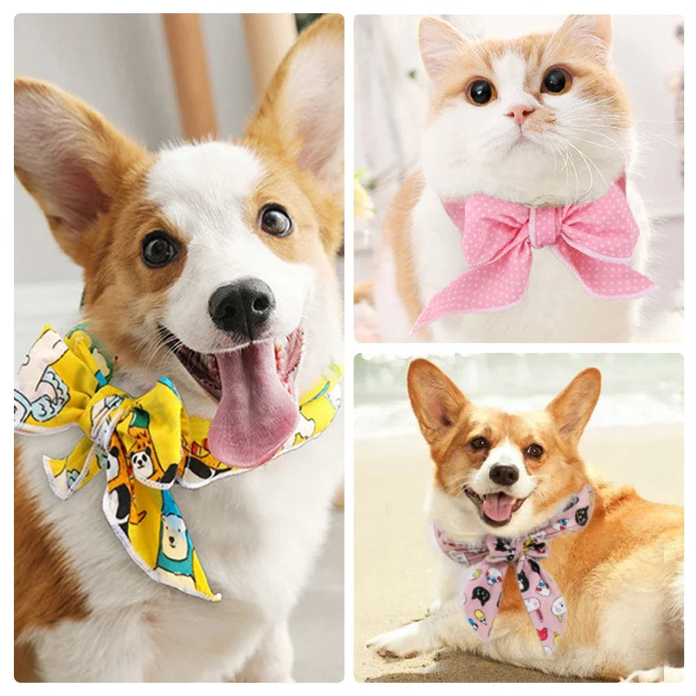 Pet Cooling Scarf for summer (Towel Dogs Cats Ice Collar Adjustable Cat Collar Bib prevent heat stroke Dog Supplies)