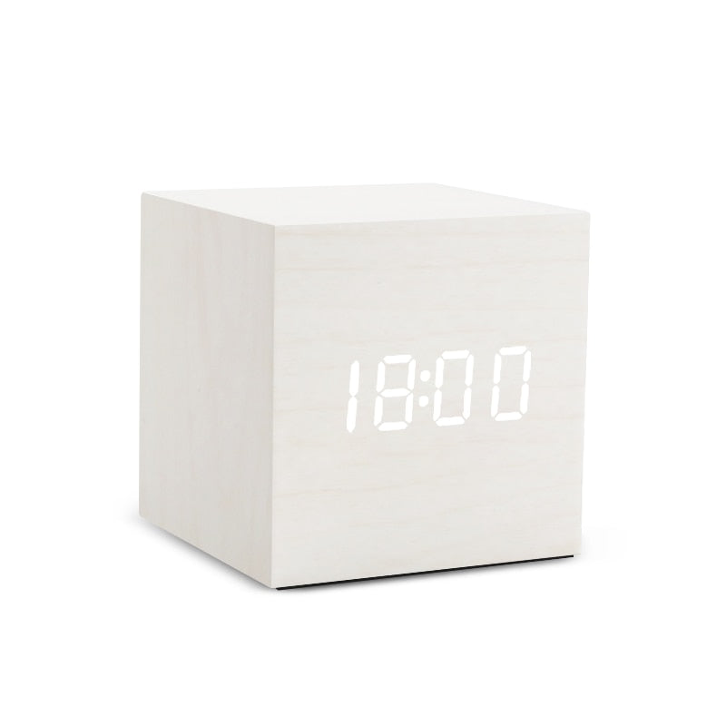 Alarm Clock LED (Wooden Style & Voice Control)