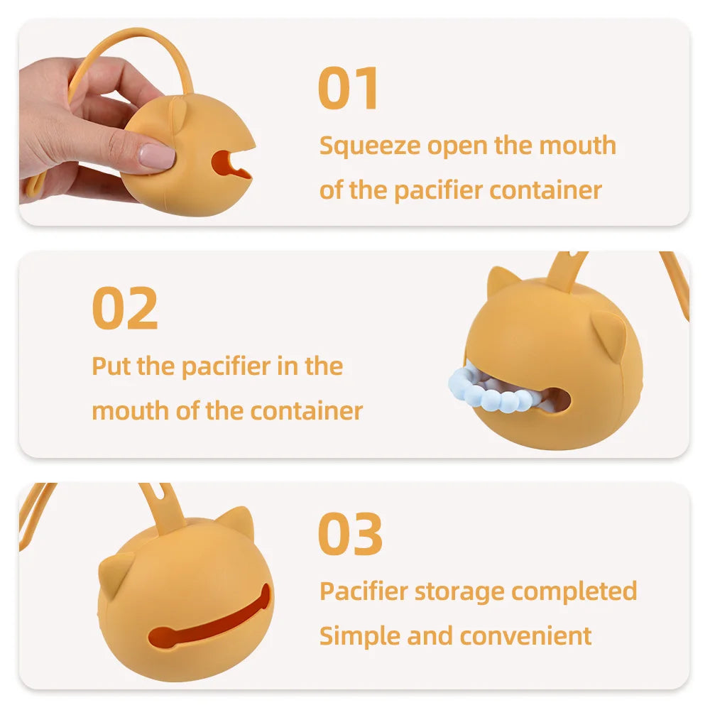 Baby Pacifier Holder Bag (BPA Free Food Grade Silicone Infant Portable Soother Container Box Nipple Storage Box Cases Accessories)