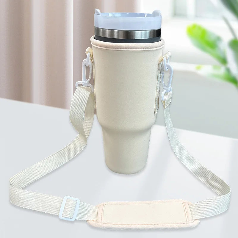 40oz Water Bottle Carrier Bag Compatible with Stanley 40oz Tumbler with Handle, Water Bottle Holder with Adjustable Shoulder Strap