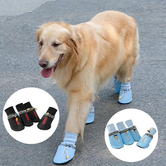 Hipidog 4pcs/set Winter & Waterproof Dog Boots  (Anti-slip Socks Footwear For Medium Large Dogs)