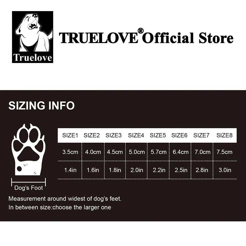 Dog Shoes Breathable Soft Outsole (Sole Flexible Truelove Classic Outdoor Dog Boots All Breed) (4Pcs)