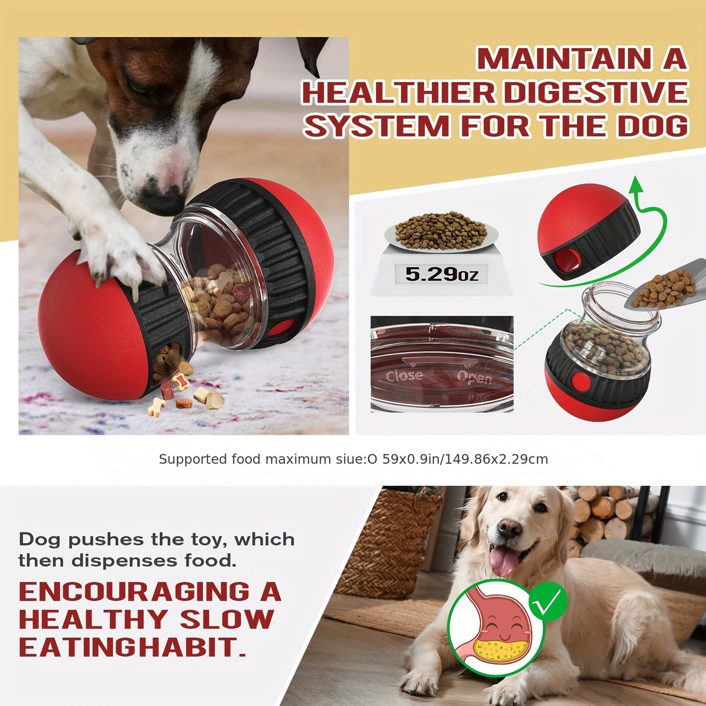 1pc Slow Feeding Toy For Dogs & Cat (Toy To Hide Food, , Ball-shaped Toys, Enjoy Interactive And Educational Dog Toys)