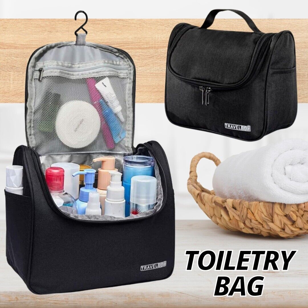 Travel Toiletry Bag For Men & Women (Cosmetics Makeup & Shaving Organizer)